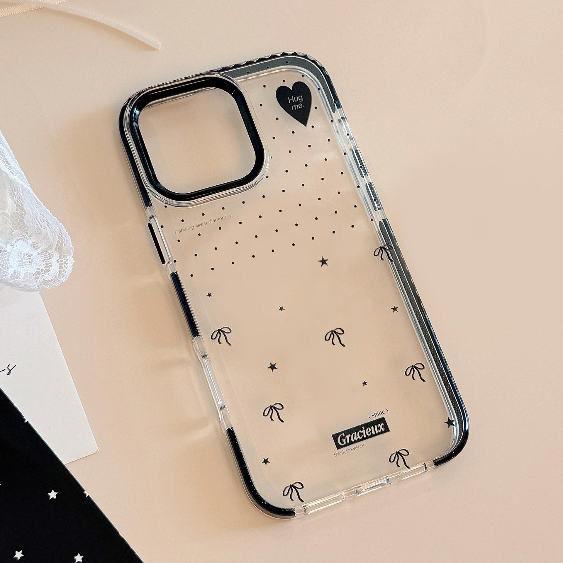 

Polka Dot Bow Magnetic Suction Bracket Suitable for IPhone16 Mobile Phone Case 15Promax Transparent 13 Advanced 12 Anti Fall 12pro max (6.7)