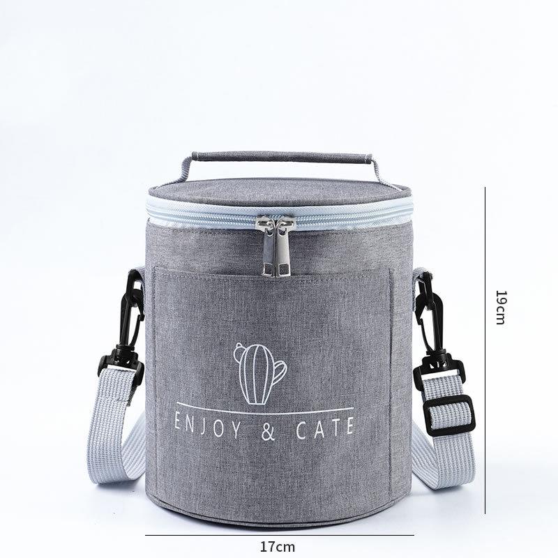 Round Insulated Lunch Box Bag Thick Aluminum Foil Lunch Box