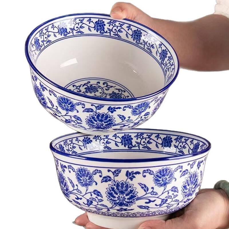 Zebian Blue and White Porcelain Soup/Noodle Bowl