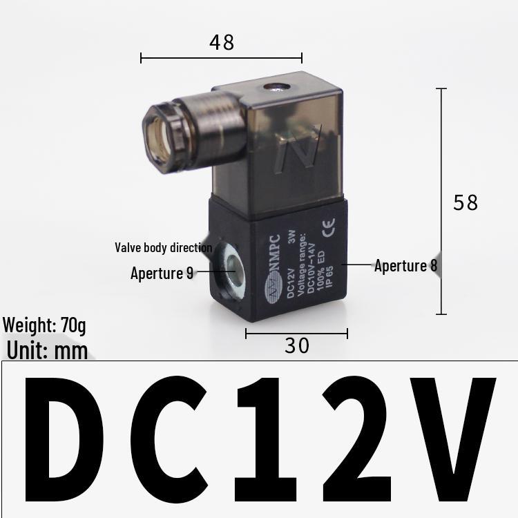 Pneumatic Solenoid Valve 4V210, DC24V/AC220V/12V/36V/110V, with Terminal Plastic Housing
