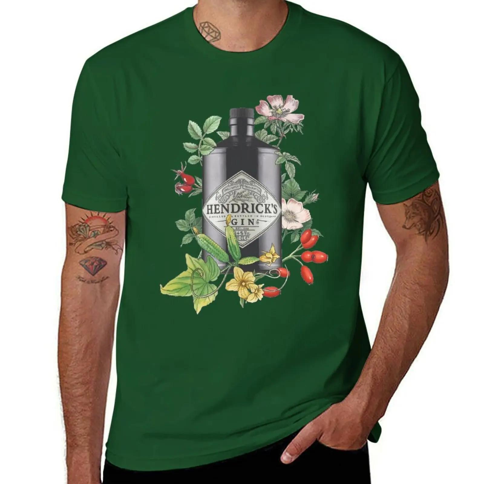 

Gin Hendricks illustration T-Shirt summer top oversized shirts men L