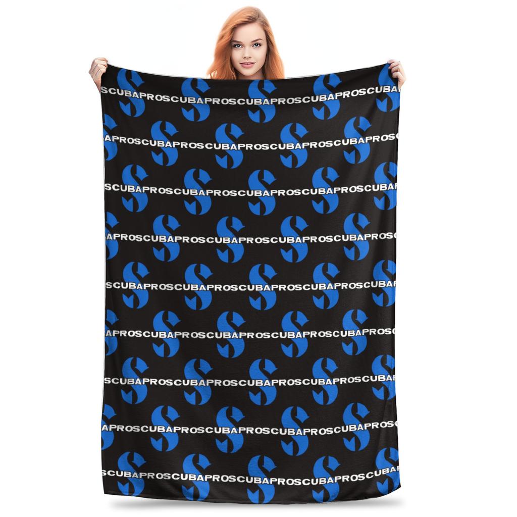 Flannel Throw Blanket Scubapros Diving Logo Warm Plush Blankets Soft Bedspread for Bed Living room Home Travel Couch