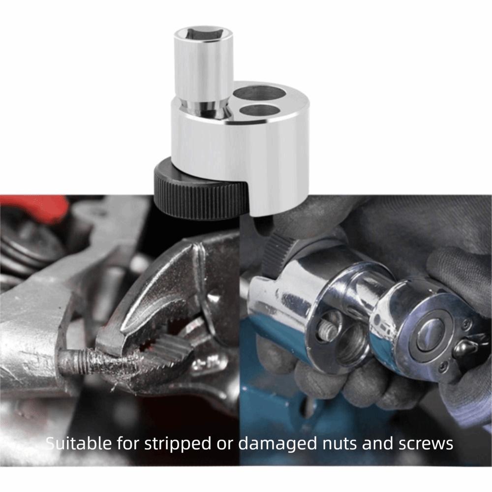 Silver Finish Nut Extractor Square Joint Bolt Extractor Industrial Maintenance