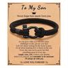 1 Pc To My Son Hand Woven Bracelet with Inspirational Love Quotes, Birthday Gifts