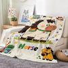 Painting Cute Pony Throw Lightweight 240G Flannel Blanket Soft Skin-Friendly For Summer Cooling