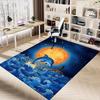 1PC Dolphin Moon Carpet Office Rug Mat Home Decor Area Carpet Festival Gift Office Desk Chair Carpet Longlasting Material