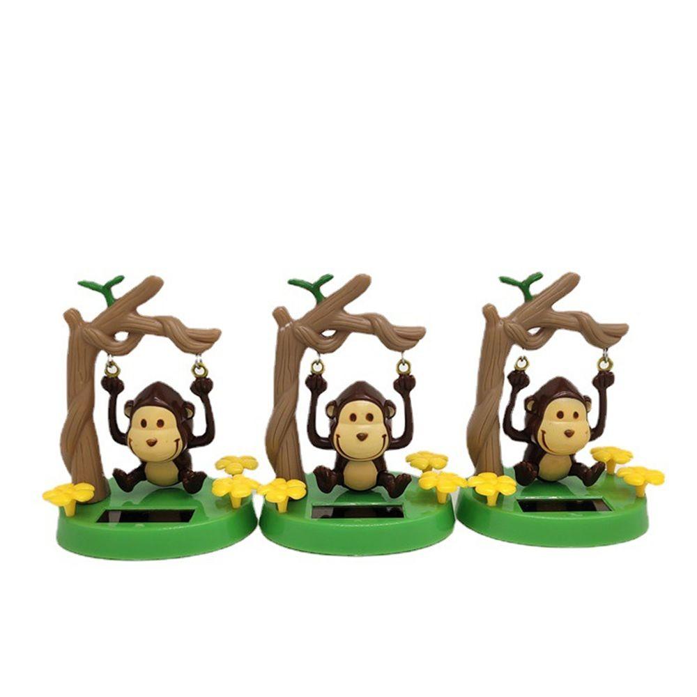 Animated Monkey Toy Solar Powered Dancing Monkey Animal Swinging Ornaments Car Styling Accessories