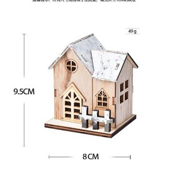 LED Luminous Wooden Christmas House Tabletop Decoration Ornament