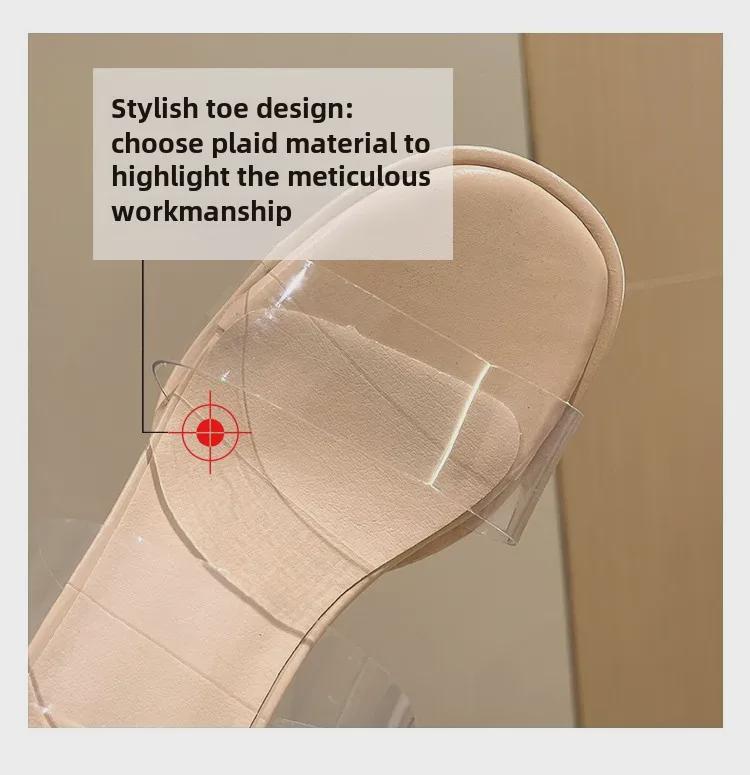 Women's High Heel Sandals: 2024 Summer Crystal Design – Lightweight, Transparent for Outdoor Wear