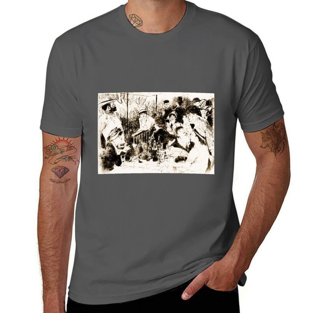 Trace Monotype after Renoirs The Luncheon Of The Boating Party TShirt Sports Casual Breathable Tee Shirt