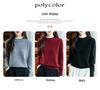 Women's Versatile Crochet Wool Sweater with Half-High Collar - Slimming and Stylish Base Layer Top