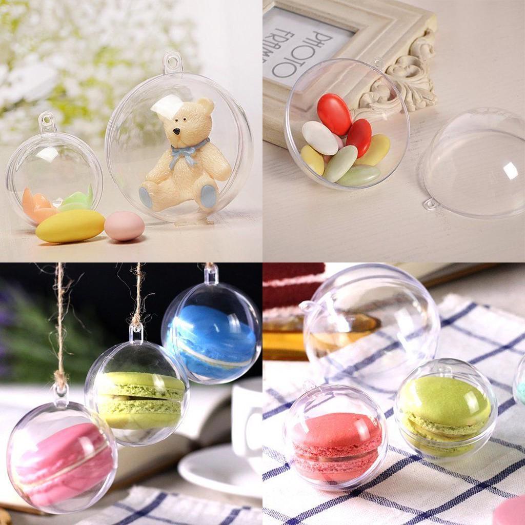 5pcs Clear Plastic Baubles Christmas Baubles Sphere Fillable Tree Ornament