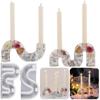 Top Quality Silicone Candle Holder Mold Crystal Mirror Epoxy Resin DIY Mould for Cement Gypsum Arched Candlestick Home Decor