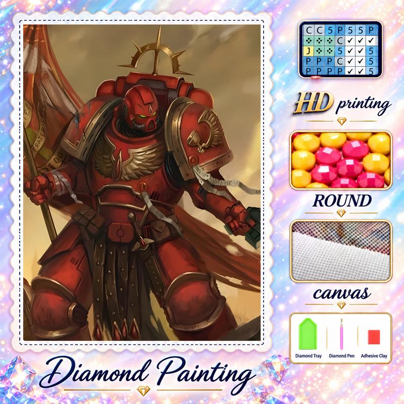 Zestaw do malowania diamentami Warhammer 40K 5D Pełne wiercenie DIY Mozaika diamentowa Sztuka ścienna Dekoracja domu