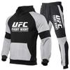 Pánská mikina s potiskem UFC a tepláková souprava, fleecová, sportovní, zimní