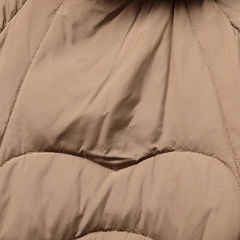 Medium and long down jacket women's 2024 new Korean version white duck down thick loose small bread jacket