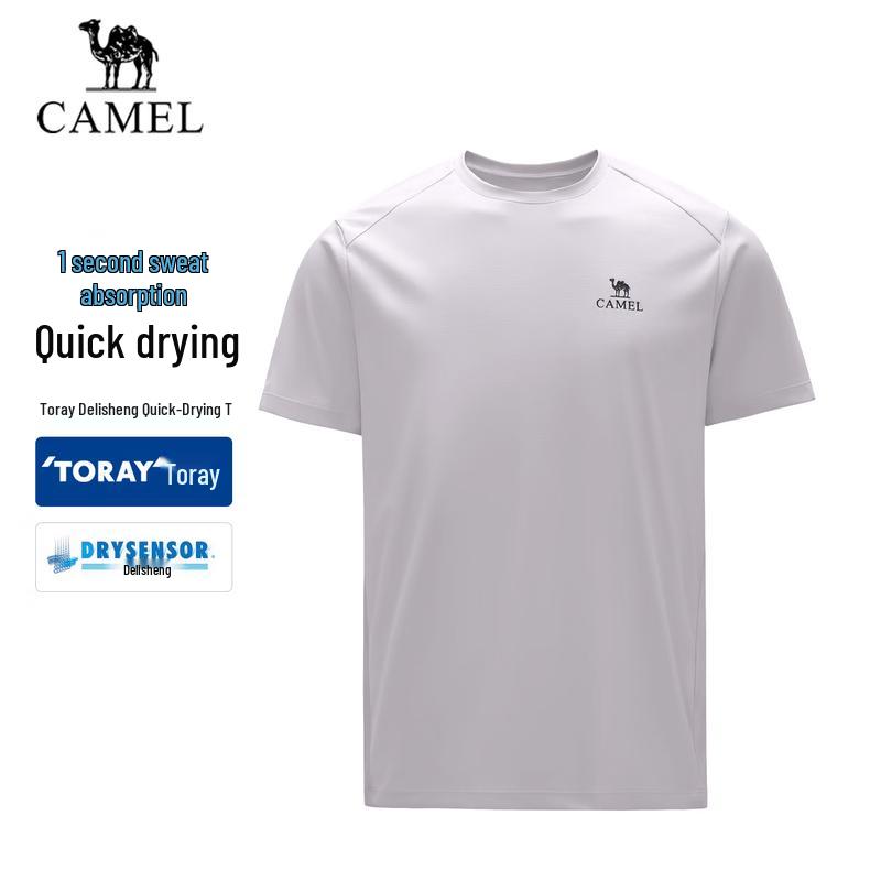 CAMEL Men's Quick-Dry Short Sleeve Athletic T-Shirt