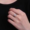 Silver Ring  6.5mm Moonstone Retro Silver Ring Boutique  Women Valentine's Day Birthday Anniversary Gift