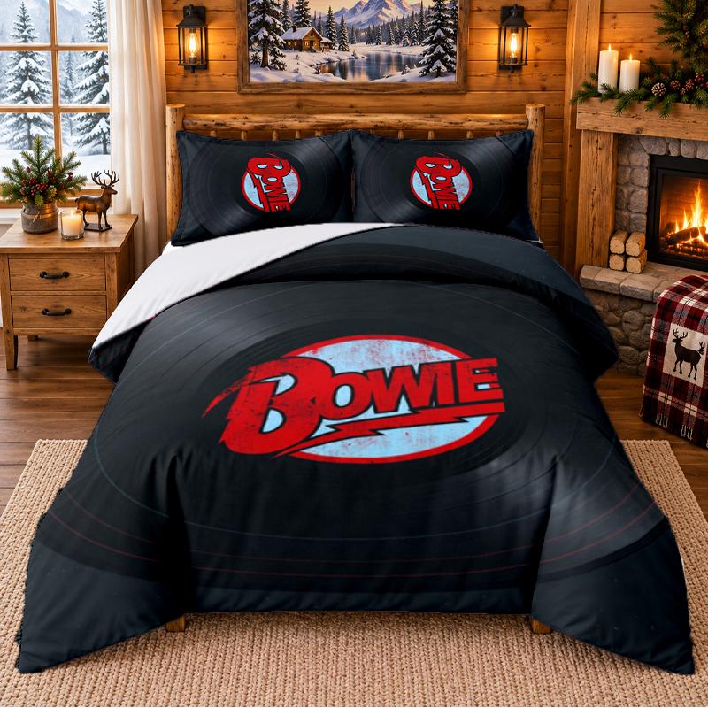 Printed 3Pcs Bedding Set David Bowie Pattern Bed Sheet Pillowcase For Bedroom Decor