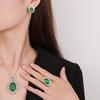 Jewelry Copper Bottom Gold-Plated Ice Seed Fluorescent Denier Chalcedony Luxury Set Stone 18 * 25-13 * 18