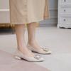Single Shoes Women's New Rhinestone Temperament High Heels Pointed Head Shallow Mouth Versatile Thick Heel Large Size