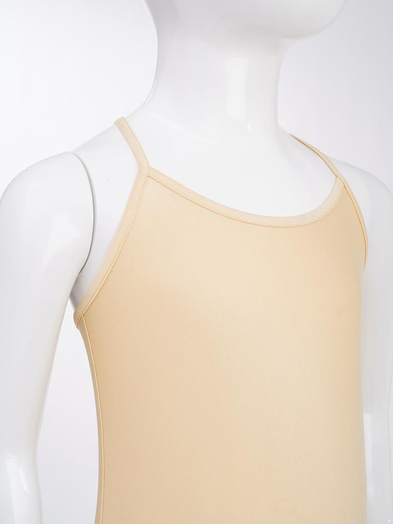 Kinder Ganzkörper-Trikot Ärmellos mit Kreuzrücken und verstellbaren dünnen Trägern für Gymnastik Ballett Tanz Training Aufführung