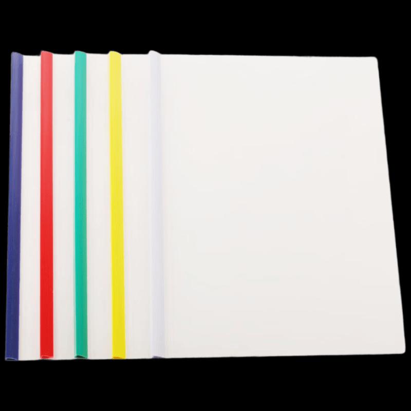 Transparent Plastic Slide Binder File Folders, 10mm, 5-Pack