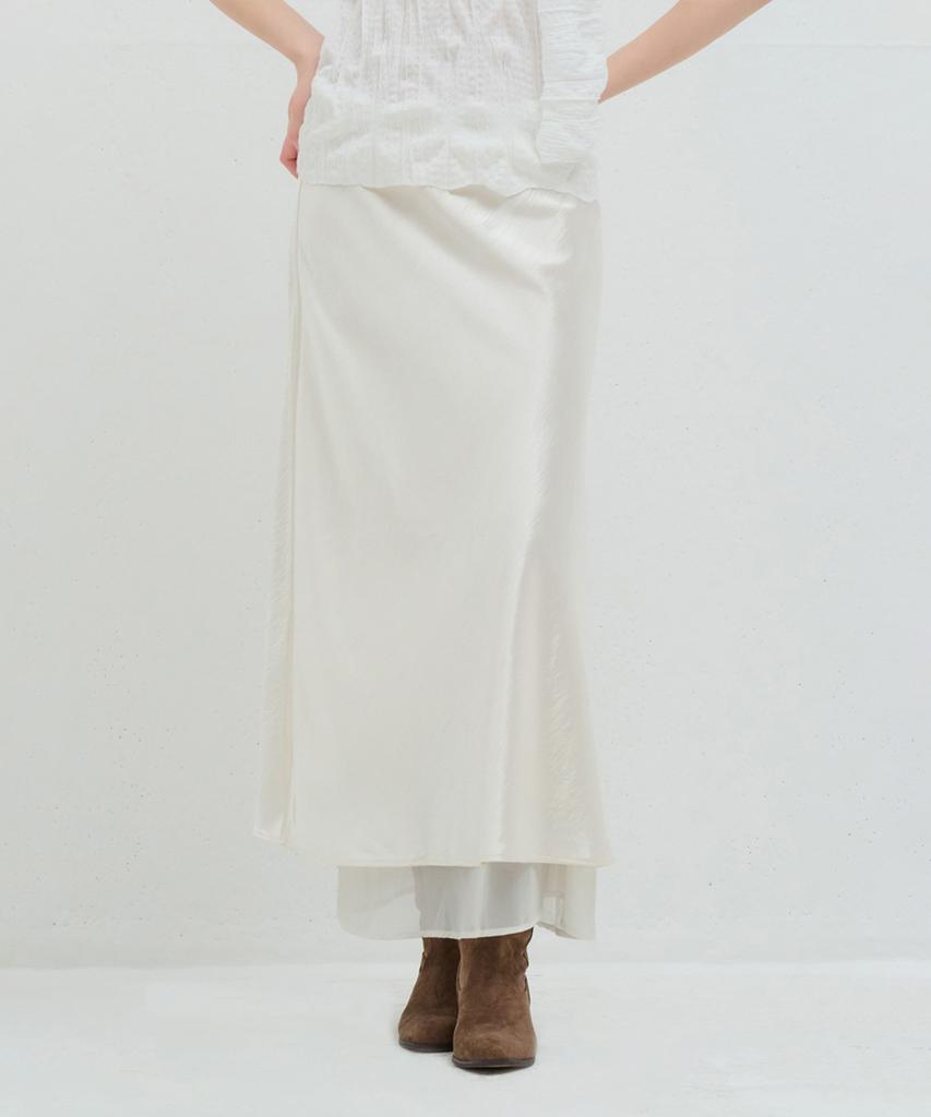 Kamino Silk Layered Skirt Ivory
