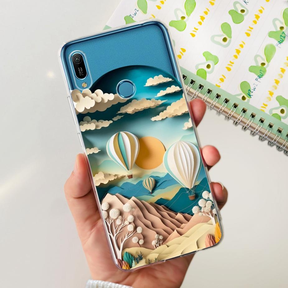 For Huawei Y6 2019 Case Y6 Prime 2019 Fashion Painted Cover Clear Silicone Phone Case For Huawei Y6s 2019 Y6 Pro 2019 Soft Shell
