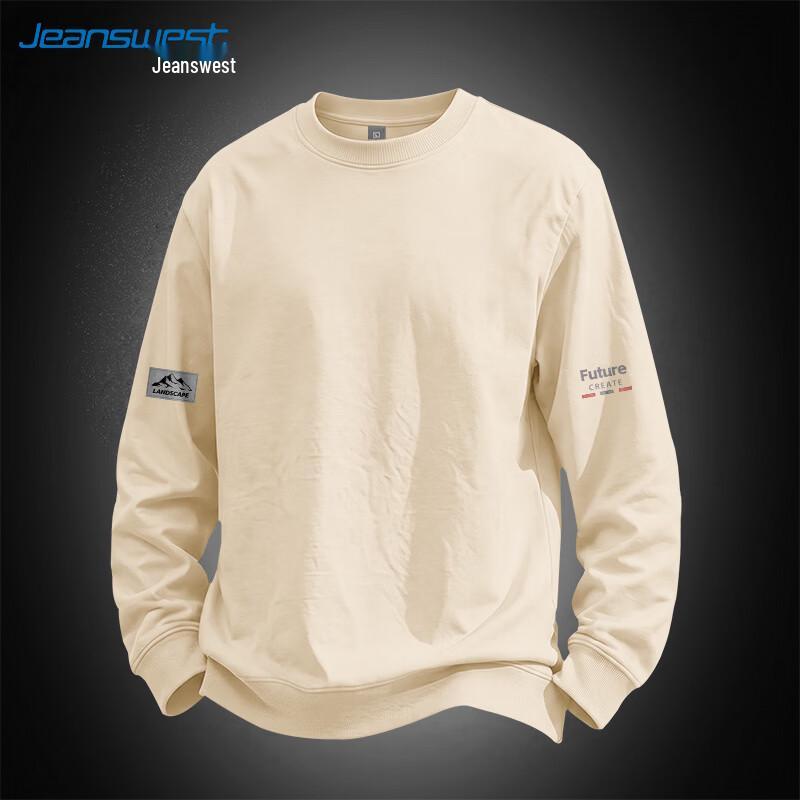Jeanswest Men's American-Style Loose Fit Crewneck Sweatshirt