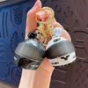 Matte Motorcycle Helmet Keychain Luminous Key Ring Fashion Key Pendant  Backpack