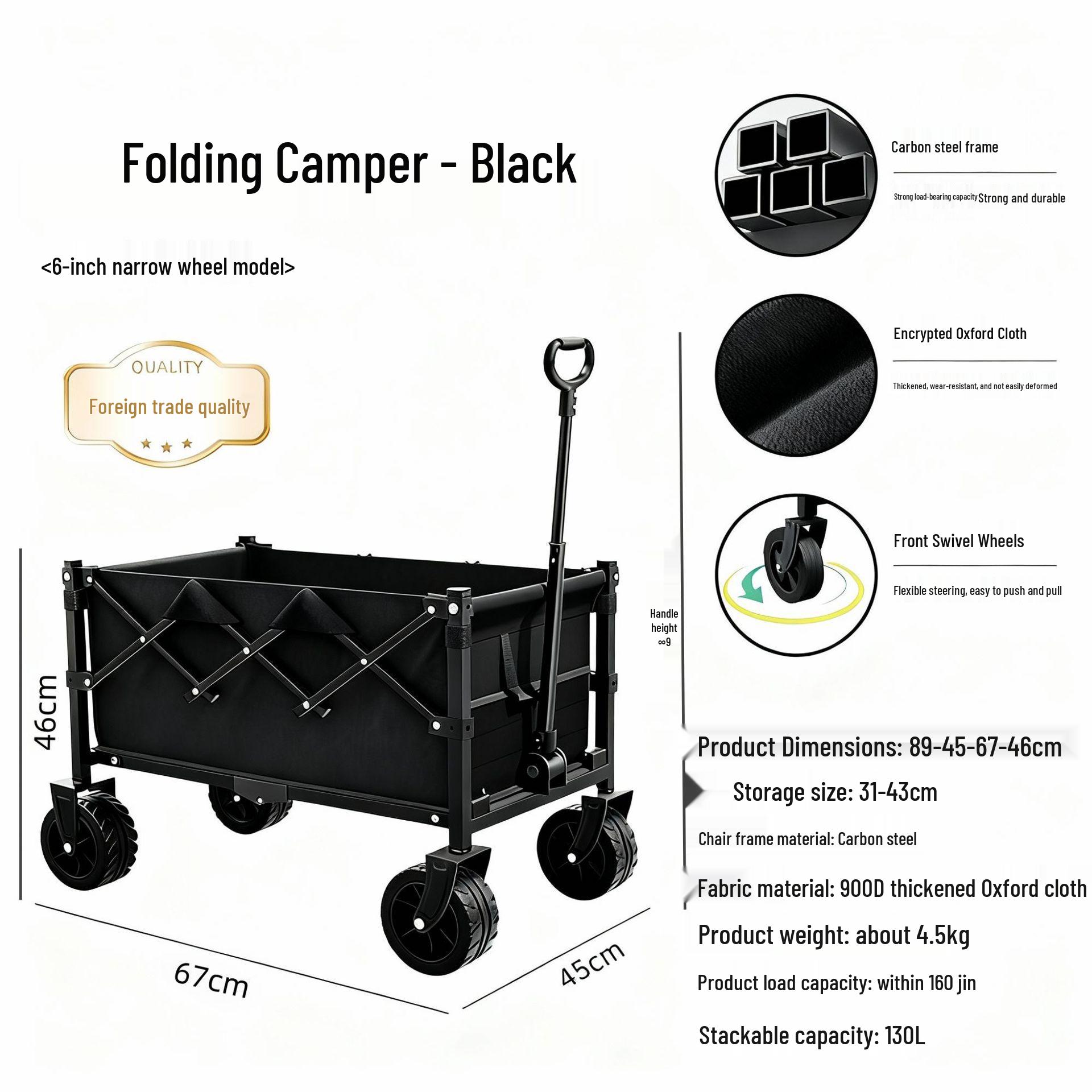 

Portable Folding Hand Truck Trolley for RV and Outdoor Use