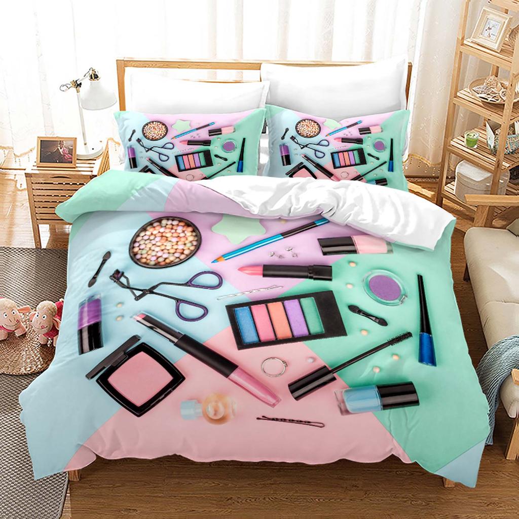Nordic Cosmetic Fashion Girl Perfume Bedding Set Luxury Duvet Cover 200x200 Pink Bed Linen Bedclothes NO Sheet