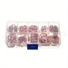 200Pcs Copper Washer Gasket Nut and Bolt Set Flat Ring Seal Assortment Kit with Box M5-M14 for Sump Plugs