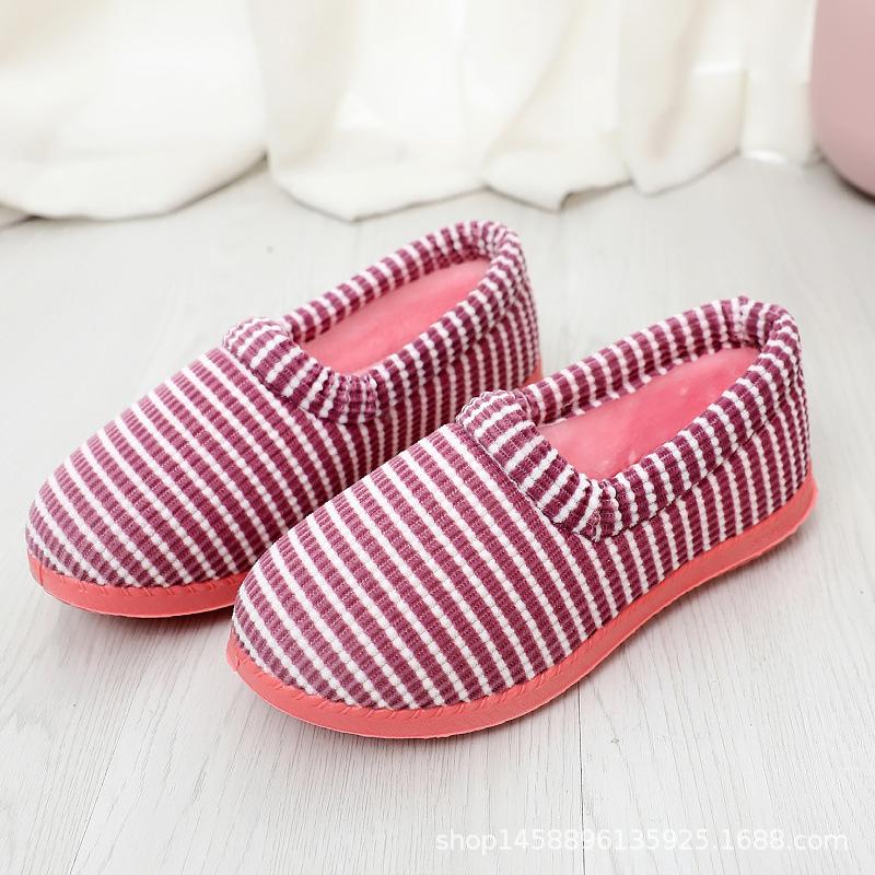 Winter Cotton Slippers Women's Cloth Shoes Indoor Bag Heel Plush Home Non-slip Plush Thermal Cotton Slippers
