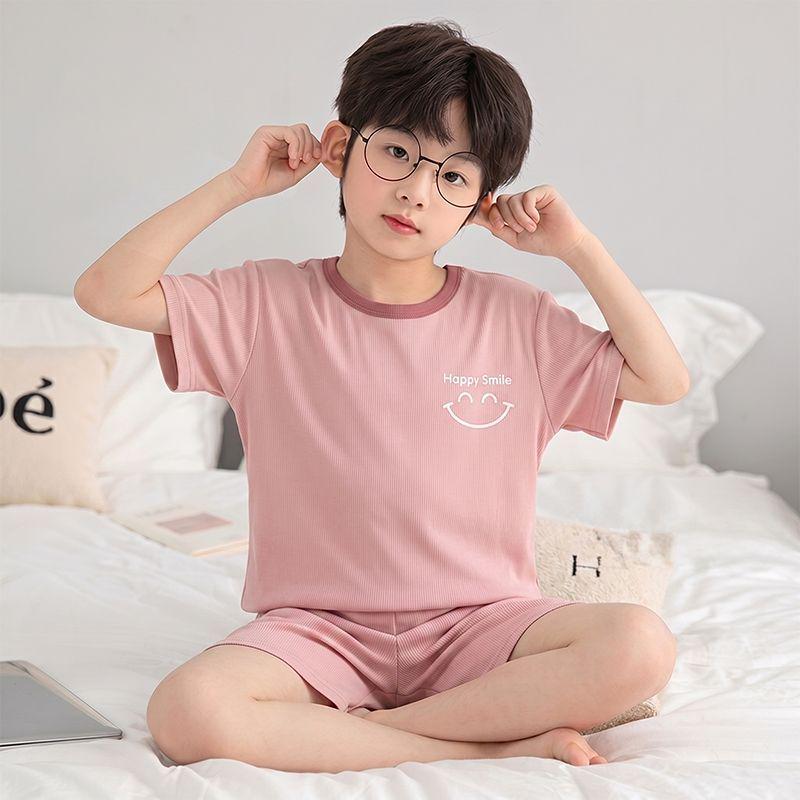 2026 Cool Boys' Ice Silk Summer Set: Lightweight Short Sleeve & Shorts
