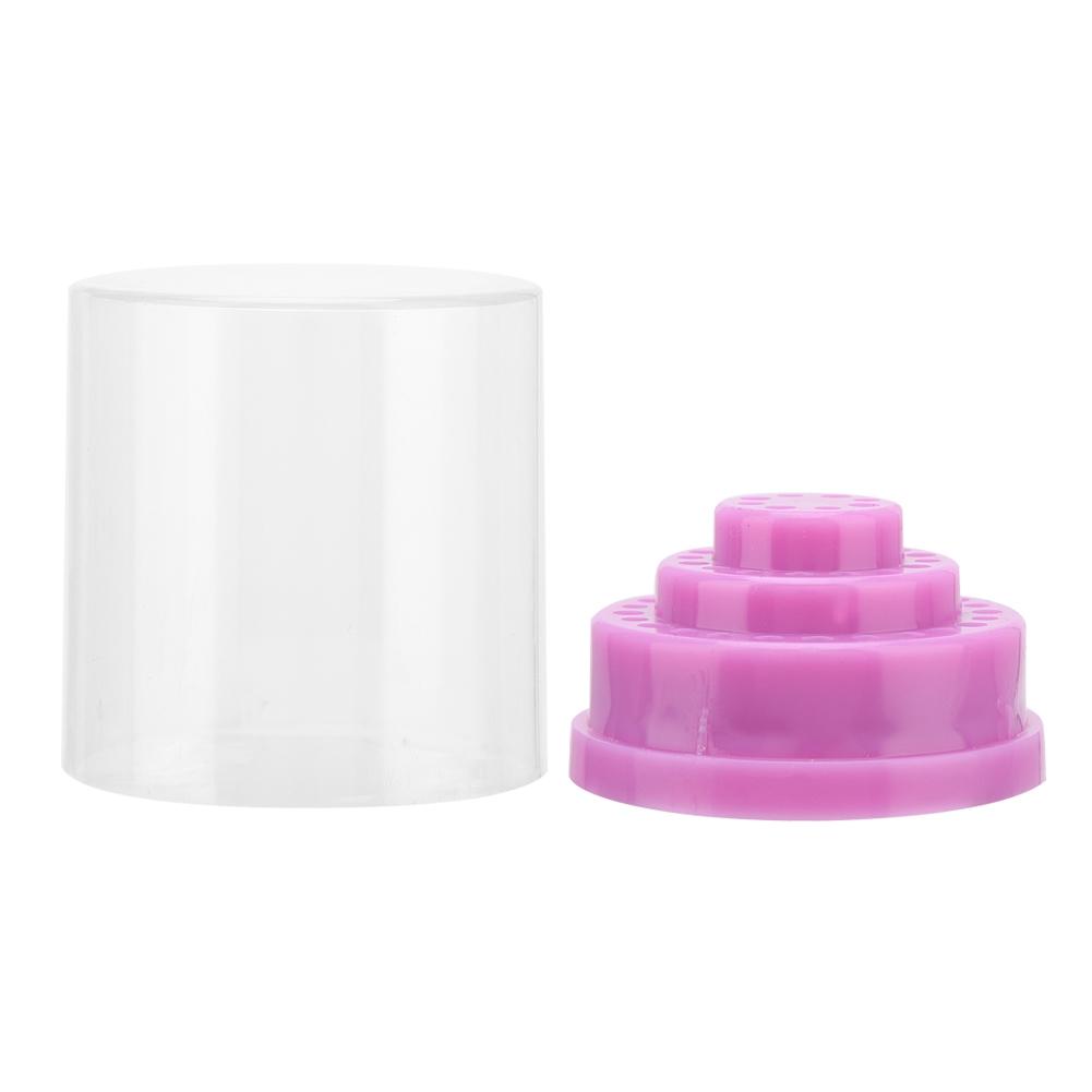 

48 Slots Nail Drill Bit Case Holder Manicure Tool Organizer Display Stand Purple