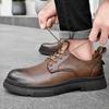 Fashion All-match Handmade Walking Shoes Business Genuine Leather Shoes Men's Lace Up Oxford Footwear Men's Lace-Up Classic Casual Shoes