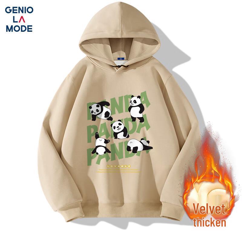 GENIOLAMODE Men's Fun Panda Fleece Lined Hoodie