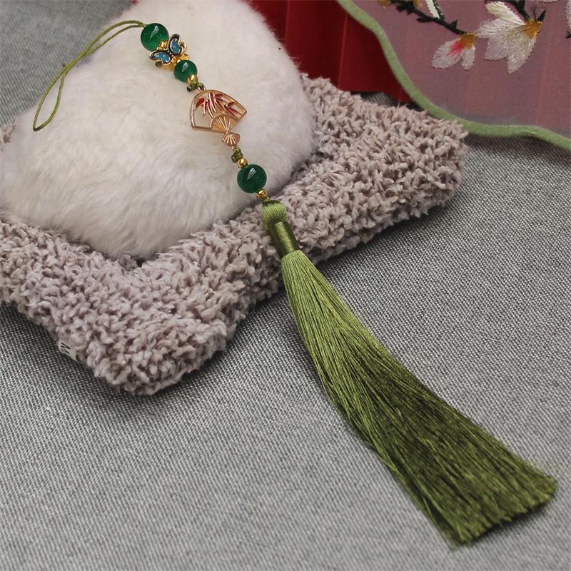 Ice Floss Fan Hanging Tassel Antique Hanfu Decoration Tassel Cheongsam Pressed Placket Ethnic Style Home Decoration