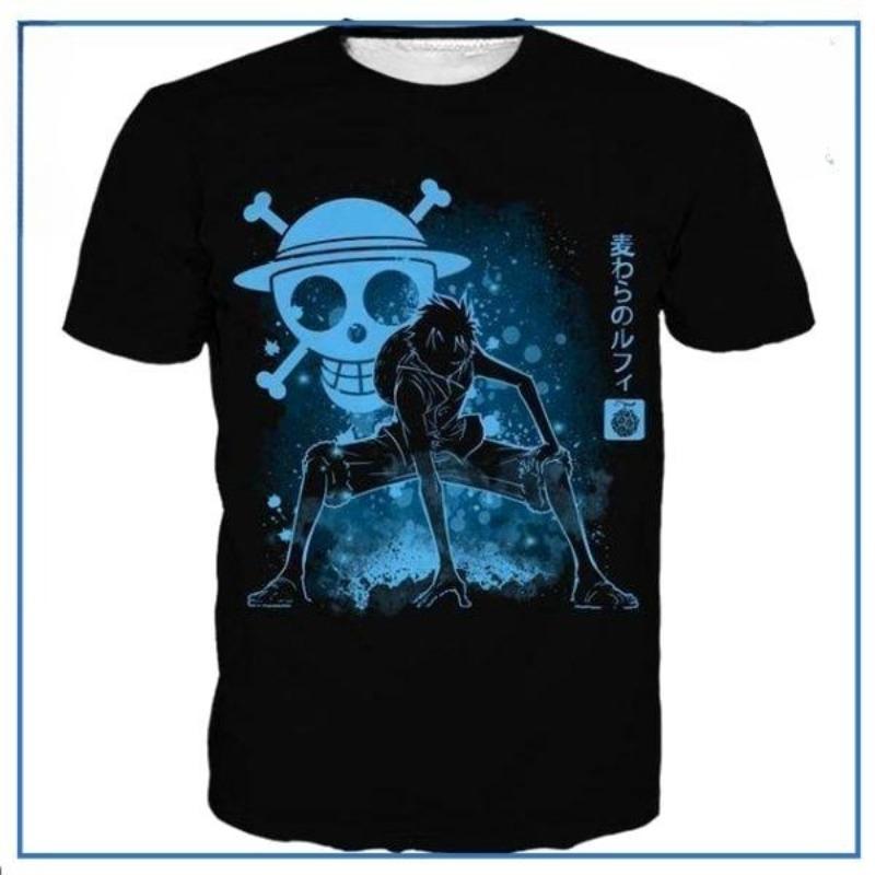 

One Piece TShirt Luffy Blue Aura Highquality Streetwear Is Suitable for Both Unisex and Women 2026 New Summer S