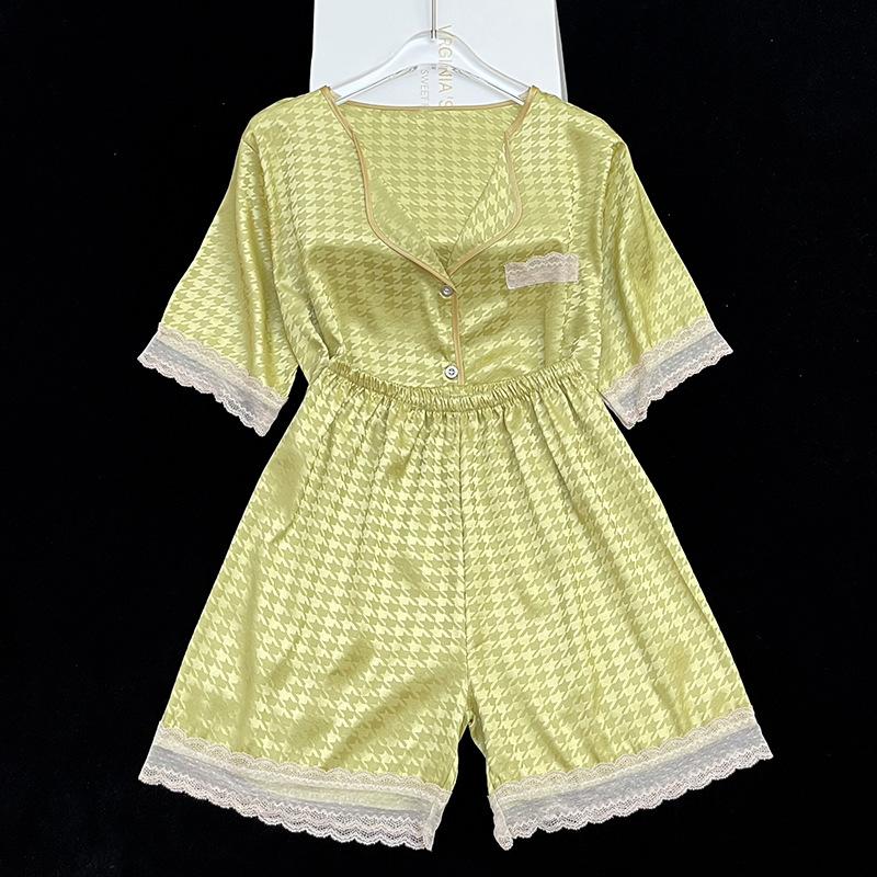 Summer Sweet And Gentle Pink Short Sleeve Shorts Pajamas Ladies Wind Suit Loungewear