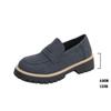 2026 Autumn Women's Suede Loafers Chunky Platform Sole Slip-On Casual Shoes Multi-Color Fashi Flat Shoes