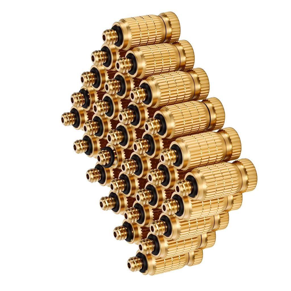 30pcs Brass Misting Nozzle 10 24 UNC Fogging Spray Head Misting System Tips for Landscaping Outdoor Cooling System