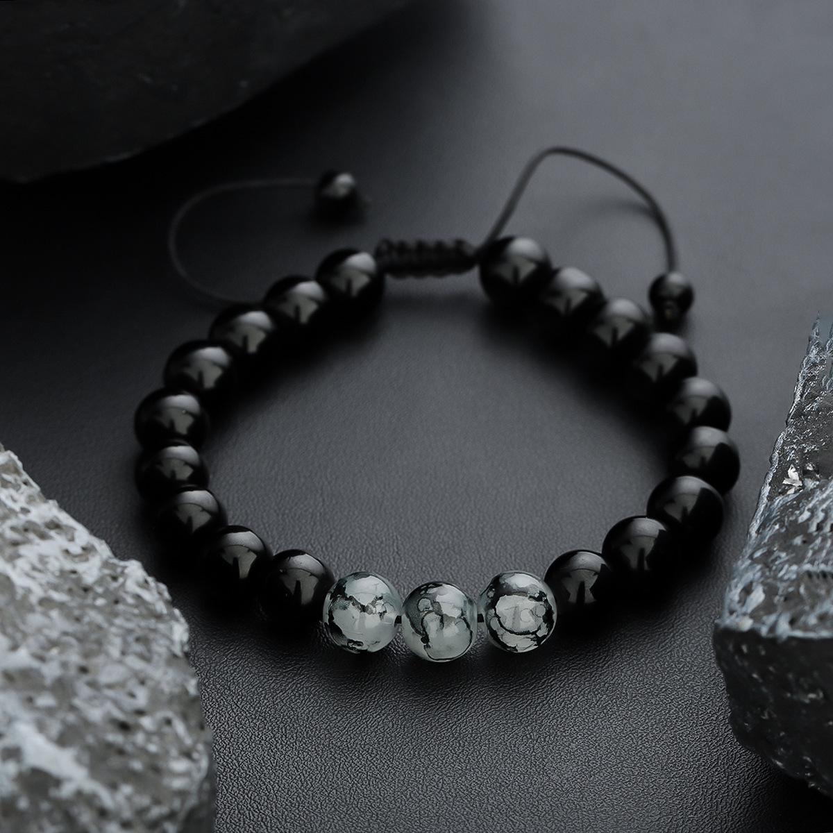 

Men and women s woven bracelet with tiger eye stones, adjustable and simple decorative bracelet