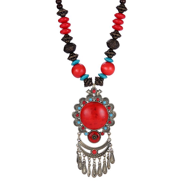 Lan Die Yunnan Tibetan Ethnic Necklace Sweater Chain Pendant Ornament Jewelry.