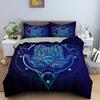 Set Copripiumino Mano di Fatima King Size Nero Dorato Set Biancheria da Letto Lusso Stampa Mano d'Oro di Fatima Boho Hippie 2/3pz Copripiumino
