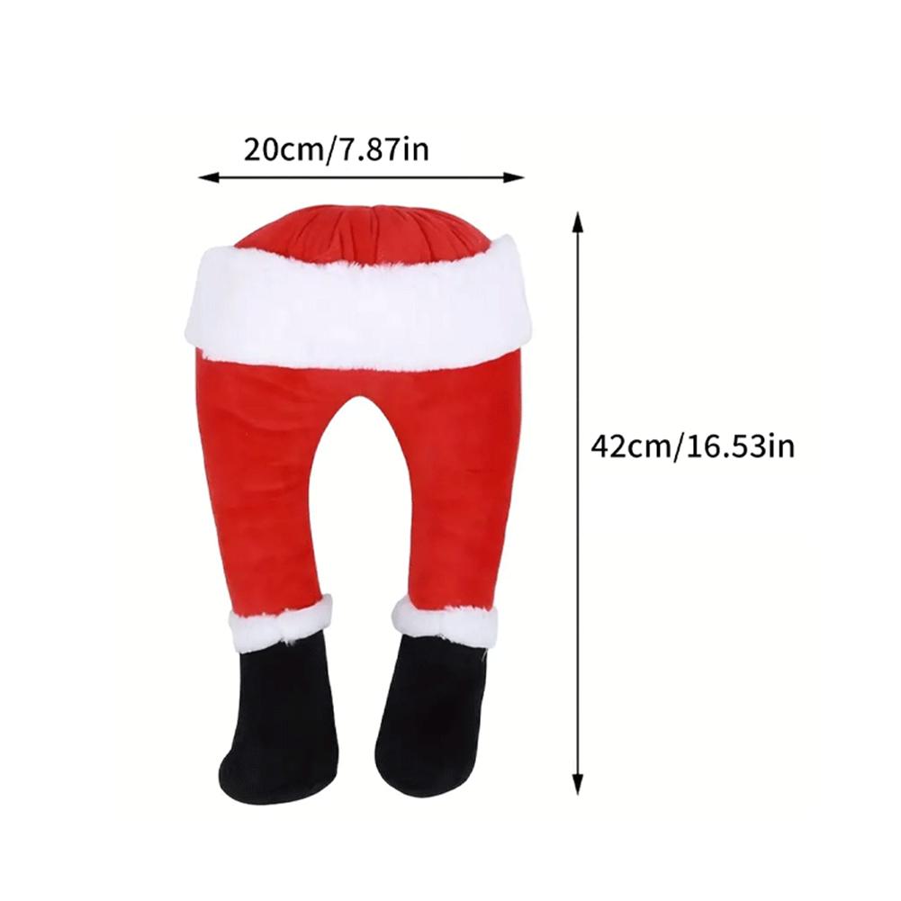 Kreativní Santa Nohy Vánoční Stromek Dekorace Vtipná Slavnostní Postava Plyšové Nohy Topper Alternativní Unikátní Vánoční Dárek Hromada Dekor