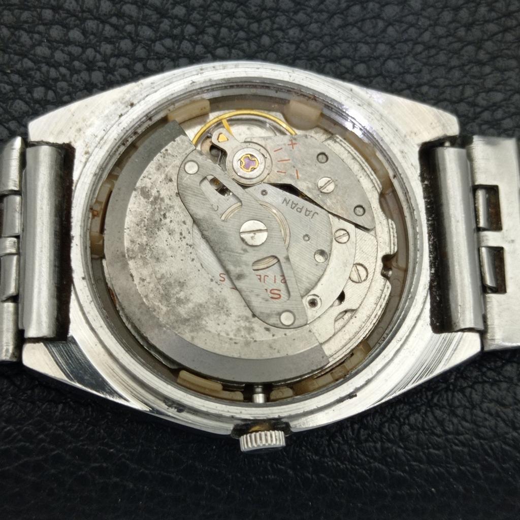 GENUINE VINTAGE SEIKO 5 AUTOMATIC 6119C JAPAN MENS WHITE DIAL WATCH A702463-5 R124-a702463