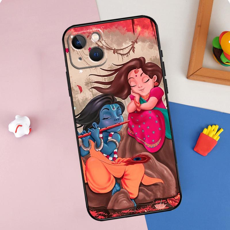 Lord Krishna Radha Phone Case For iPhone 16 Pro Max 11 12 13 14 15 Pro Max Mini 16e 15 16 Plus XR Cover Shell
